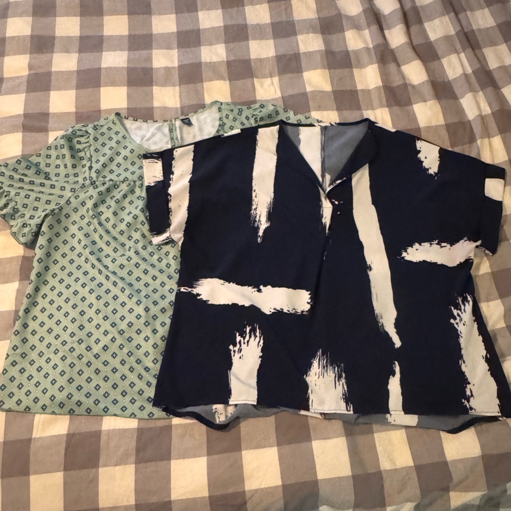 Chic Patterned Blouses - Set of Two